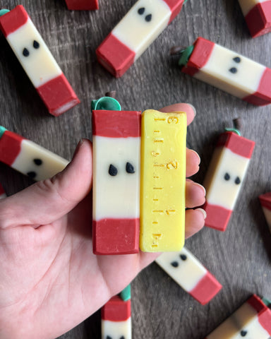 Mini Apple Core and Mini Ruler soaps making for the cutest teacher gift set! 