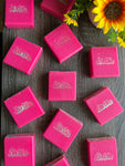 Come On Barbie, Let’s Go Party! Hot pink artisan soap filled with sparkle, inspired by Barbie! 