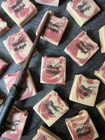 The Marauders Map soap stamped with “Mischief Managed” - Inspired by Harry Potter